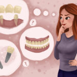 woman comparing dental implants with alternatives like dental bridges or dentures